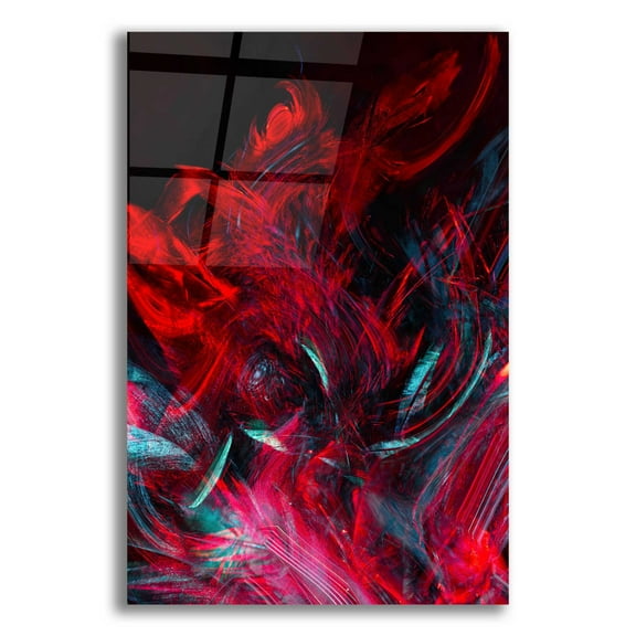 Epic Art 'Red Inferno' by Epic Portfolio, Acrylic Glass Wall Art, 12"x16"