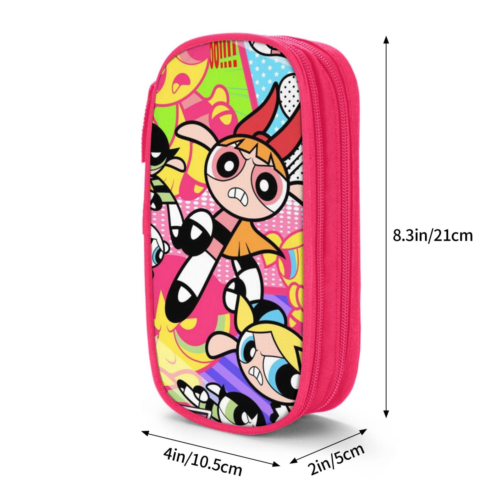 The Powerpuff Gi-rls Pencil Case Large Capacity Pencil Pouch Penbag Office Stationery Organizer Travel Makeup Bag Pink