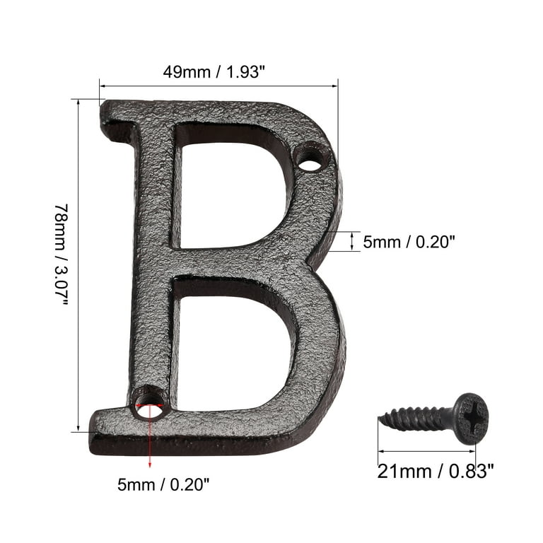  3-Inch Cast Iron Letters for Wall and Mailbox - Letter G -  Industrial Design Mailbox Letters for Address Sign and House Decor - Black  Brown : Tools & Home Improvement