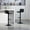 Black, variant on Set of 2 Adjustable Swivel Bar Stools - Modern PU Leather Counter Height Armless Kitchen Island Chairs with Back & Large Base