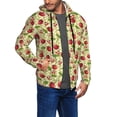 thumbnail image 2 of Kdxio Cherries and Ladybirds Print Men Hoodies Casual Hoodies for Men with Zip Pockets Full Zip Long Sleeve Sweatshirt Sports Hooded Jacket-Medium, 2 of 5