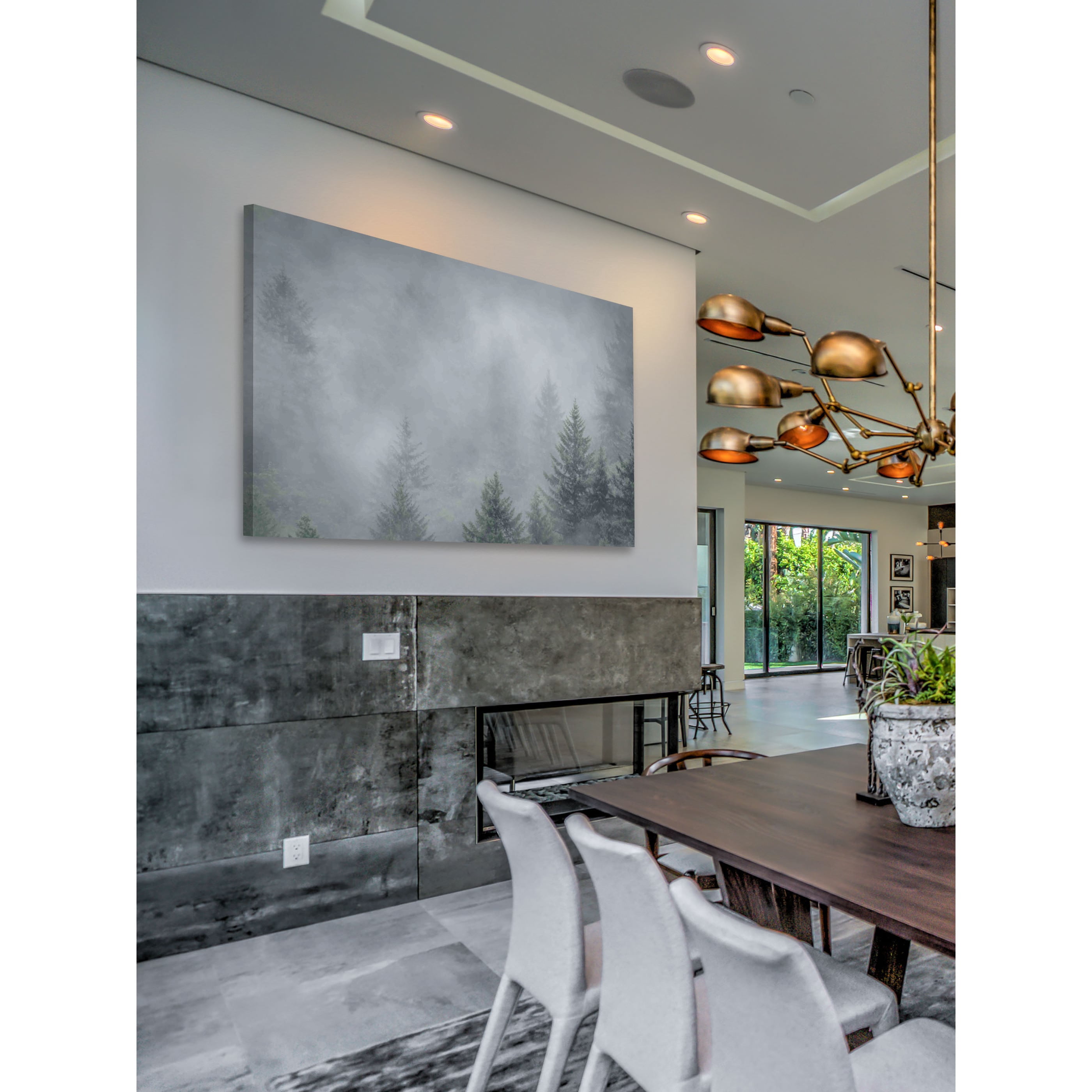 Marmont Hill 'Foggy Pines' by Don Schwartz Painting Print on Wrapped Canvas