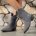 thumbnail image 2 of Mostsola Cowboy Boots for Women Pointy Toe Fashion Cowgirl Boots Heel Suede Western Booties, 2 of 9