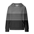 thumbnail image 7 of Mercatoo Girl Striped Hoodies Co𝐥orblock Trendy 𝐏reppy Sweatshirt Teen Fall Winter Casual Long Sleeve Pullover with Poket, 7 of 7
