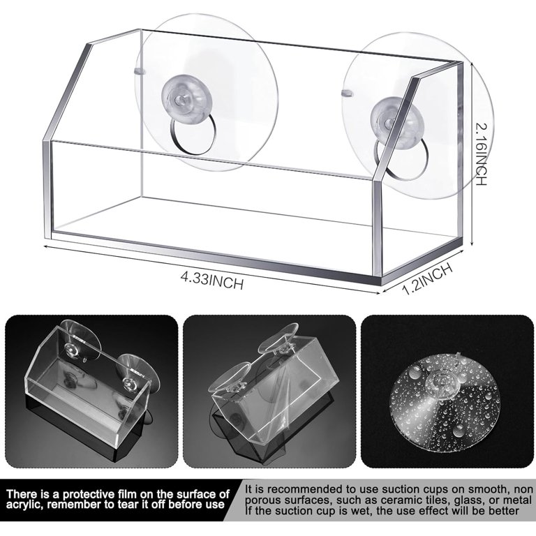 4 Pcs Postcard Holder With Suction Cups Clear Acrylic Windows Mount Postcard Organizer Flyer Card Display 6 X 1 4 X 3 5 Inch Mail Envelope Holder Home Off