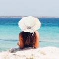 thumbnail image 5 of Sombrero de paja para mujer con circunferencia de 56-58 cm, protector solar de verano, sombrero de paja de ala grande, sombrero para el sol, sombrero de paja con flores y conjunto de bolso, 5 of 5