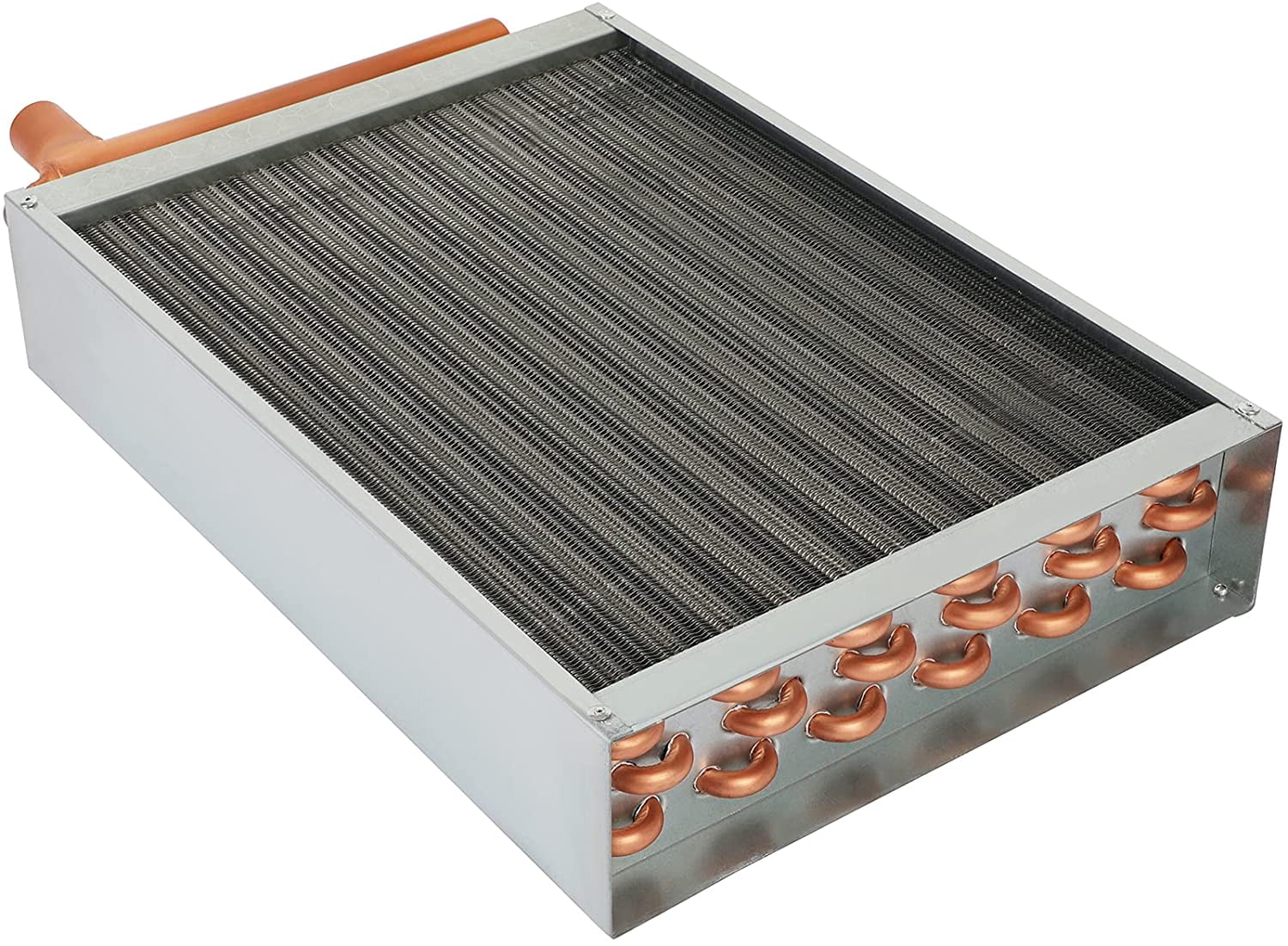 12x15 Water to Air Heat Exchanger with 1" Copper Ports Perfectly with Outdoor Furnace Ideal for Residential HVAC System