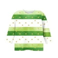 thumbnail image 3 of Tauxra Chandail de la Saint-Patrick pour Adultes, T-Shirt à Manches 3/4 Imprimé Col Rond, T-Shirt Graphique Trèfle Décontracté à Manches Longues pour Activités Festives, 3 of 6