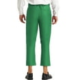 thumbnail image 3 of INSPIRE CHIC Men's Formal Cropped Pants Solid Color Flat Front Dress Trousers 36 Green, 3 of 6