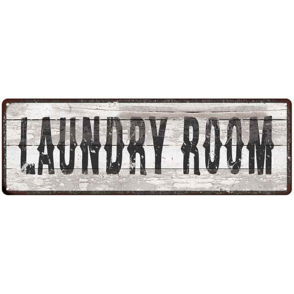 LAUNDRY ROOM Ship Lap Look Country Chic 6x18 Metal Sign Wall Decor 206180044144