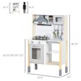 thumbnail image 3 of Qaba Wooden Play Kitchen with Realistic Lights Sounds, White, 3 of 10
