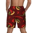 thumbnail image 2 of Lsque Mens Swim Trunks Hot Chili Pattern - Bathing Suit Compression Liner - Beach Swim Shorts Swimwear - (S-3XL) - Stretch Quick Dry -Small, 2 of 9