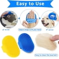 thumbnail image 4 of Juego de 2 cepillos de ducha para perros (azul + amarillo). Cepillo para el cuidado de mascotas, cepillo para champú de gatos, cepillo de ducha, mango ajustable, masajeador de goma relajante, adecuado, 4 of 5