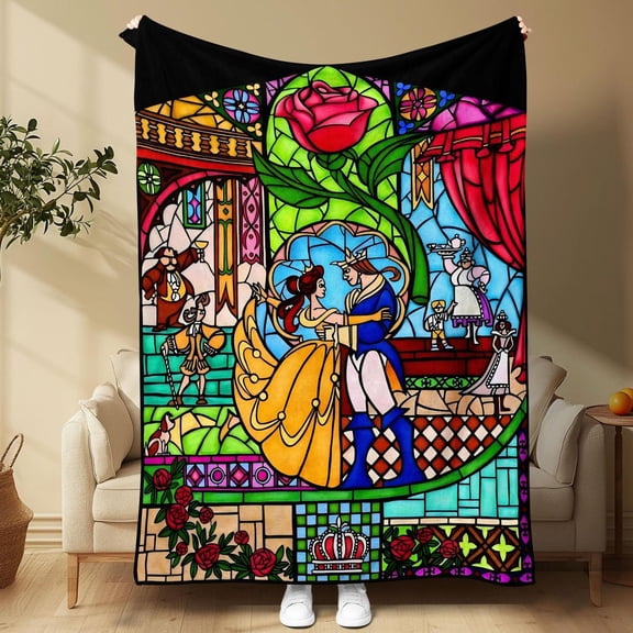 [Vibrant Bazaar] Cartoon Pattern Tapestry Blanket, Soft Throw Blanket, Air-conditioned Room Blanket, Warm Nap Blanket for Home Office Travel