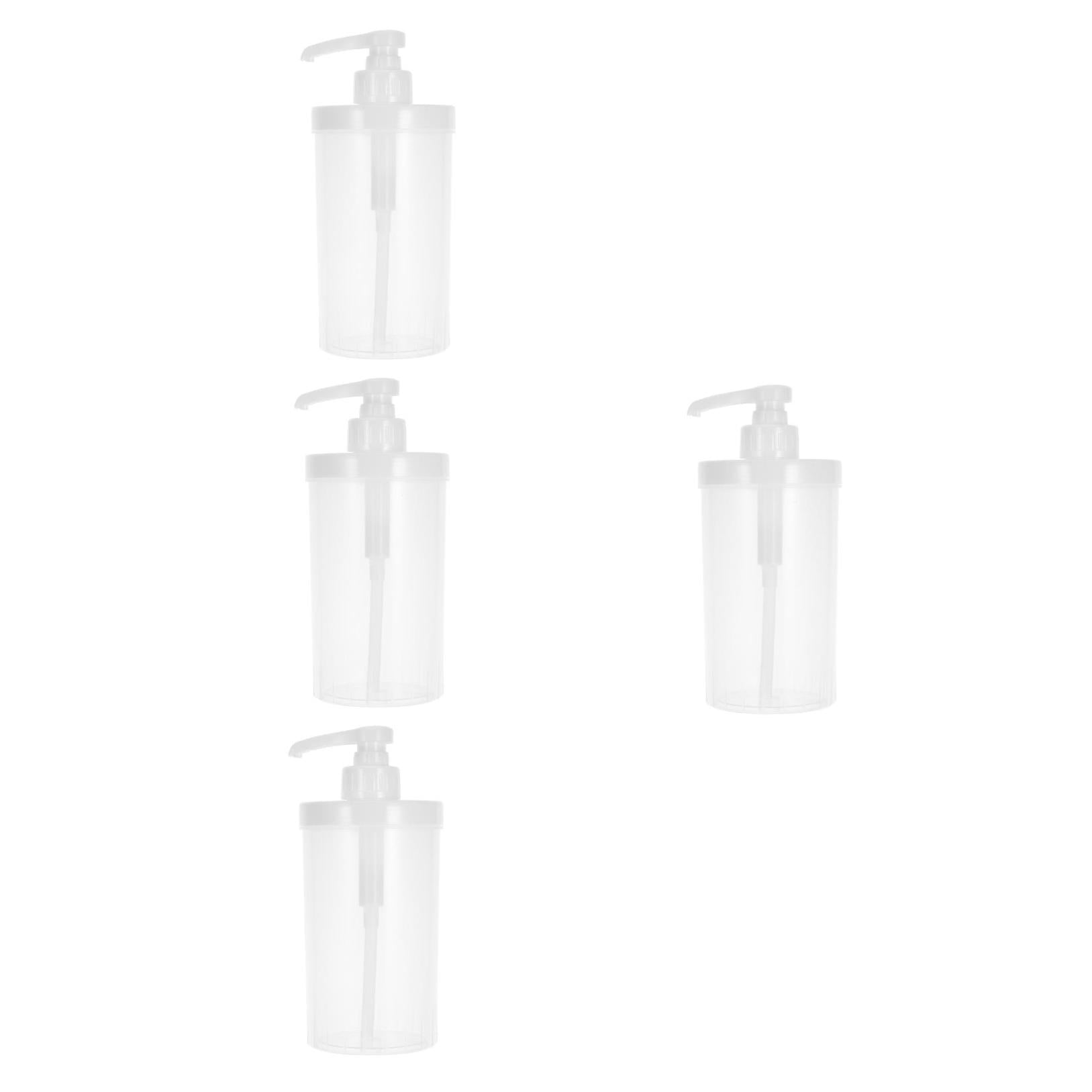 Raindrops Hand Press Syrup Dispenser Set of 4 Plastic Bottles for Coffee Bar Easy to Use and Refill