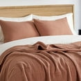 thumbnail image 4 of EVERGRACE Cotton Coverlet Set King Size 3 Pieces, Lightweight Soft Ribbed Matelassé Bedspread Quilt Set, Cozy Oversized Quilted Bedding Set with 2 Pillow Shams for All Seasons, Clay, 4 of 8