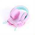 thumbnail image 2 of Auriculares para Niños Auriculares con Cable Colorido Laptop Tablet Teléfono para Aprender Clase en Línea Auriculares, Rosa, 2 of 8