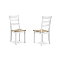Signature Design by Ashley Gesthaven Solid Wood Frame Dining Chair, Set of 2, White/Natural