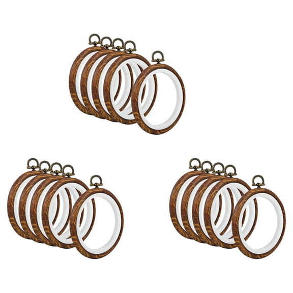 15Pcs Embroidery Hoops Imitated Wood Embroidery Circle Round Display Circle for Art Craft Sewing and Hanging