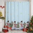 thumbnail image 3 of Aqua Christmas Snowman Shower Curtain, Winter Xmas Tree Snowflakes Waterproof Fabric Shower Curtains with 12 Hooks, Bathroom Curtain Set for Bathroom Accessories Decor, 48 x 72 Inches, 3 of 9