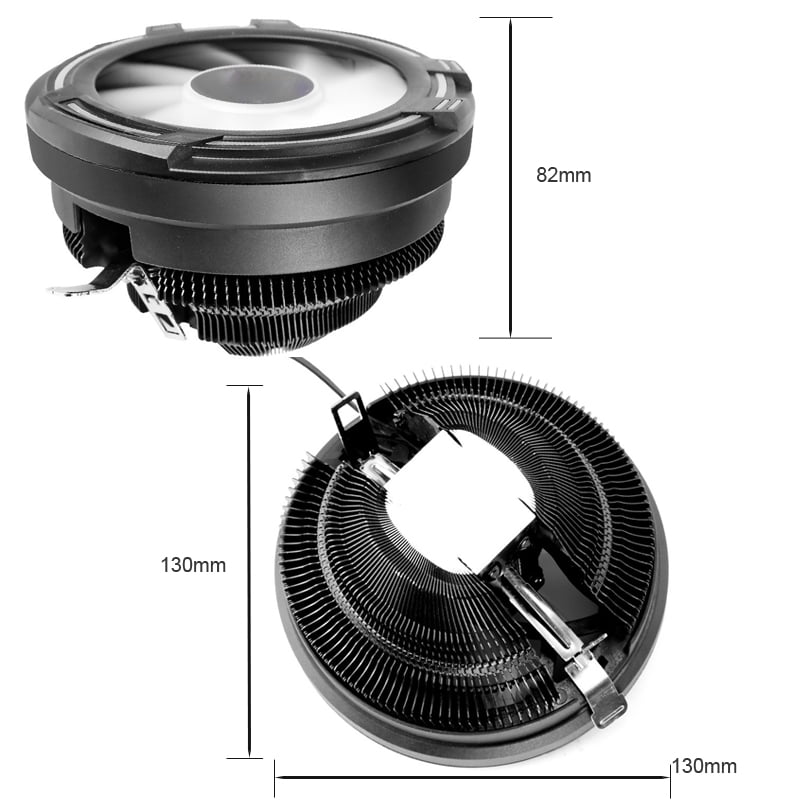 RGB PC Fans CPU Cooler Radiator DC 12V 3Pin Colorful 120mm CPU Cooling Fan PC Heatsink for Intel/AMD Support Under 95W CPU