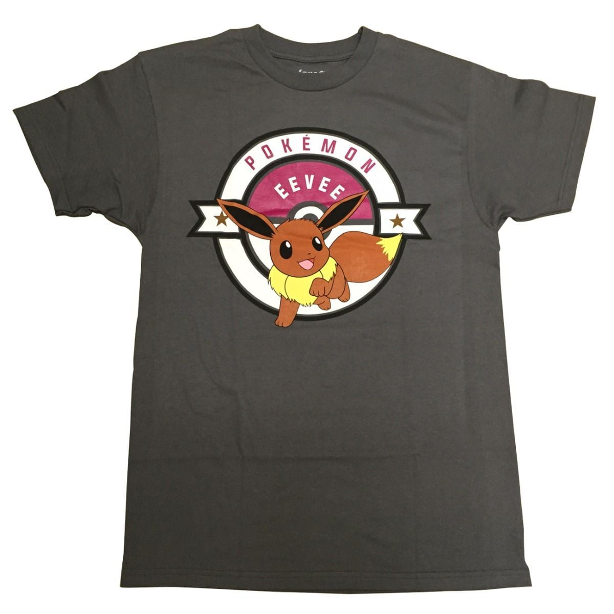 Pokemon Eevee Circle Badge Officially Licensed Adult T-Shirt 