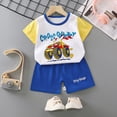 thumbnail image 2 of Bovxnpu Toddler Boys Summer Clothing Sets Kids Graphic T Shirt Shorts Short Sleeve Outfit Set, 2 of 6