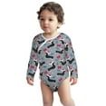 thumbnail image 2 of Xecao Christmas Hat Dachshund Print Baby unisex-baby Cotton Long-sleeve Bodysuits-3 Months, 2 of 6