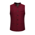 thumbnail image 3 of BVOFAR Mens Herringbone Vests Tweed Suit Waistcoats Slim Fit High Collar Business Tank Tops, 3 of 10