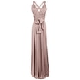 thumbnail image 5 of CIENVNSTG Women Sexy Sleeveless V-Neck Maxi Dress Evening Long Prom A-Line Dress Spaghetti Strap Wedding Cocktail Maxi Gown Camel S, 5 of 6
