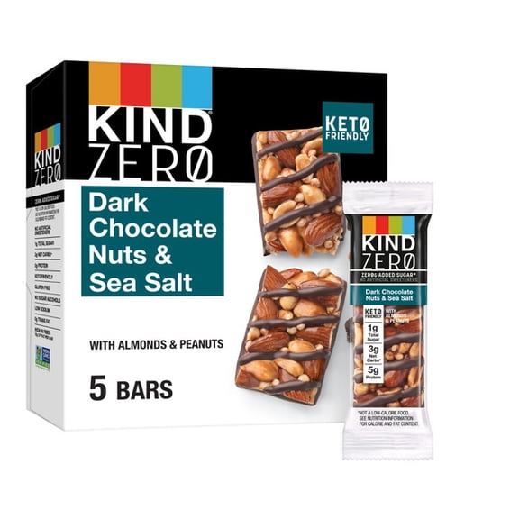 KIND ZERO Dark Chocolate Nuts & Sea Salt Nut Bars