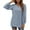 Blue, variant on TEMOFON Long Sleeve Shirts for Women Fall Tops V Neck Blouses Casual Lightweight Pullover Sweatshirts for Women Tunic Tops Dressy Puff Sleeve Solid Color Black Size XL
