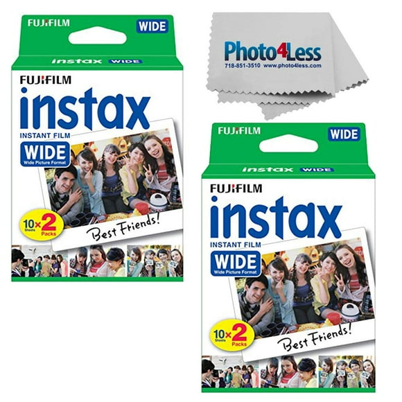 Película instantánea Fujifilm Wide Twin Pack X2 (40 hojas) y tela