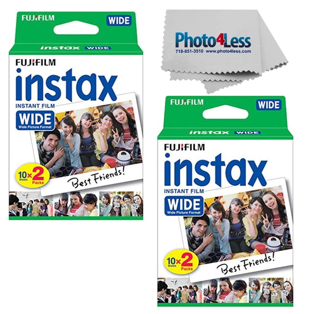 Película instantánea Fujifilm Wide Twin Pack X2 (40 hojas) y tela