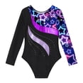 thumbnail image 4 of iixpin Girls Sequined Gymnastic Leotard Ballet Dance Unitard Biketard Ballerina Dancewear Athletic Tracksuit Bodysuit Starry Sky Black 14, 4 of 5