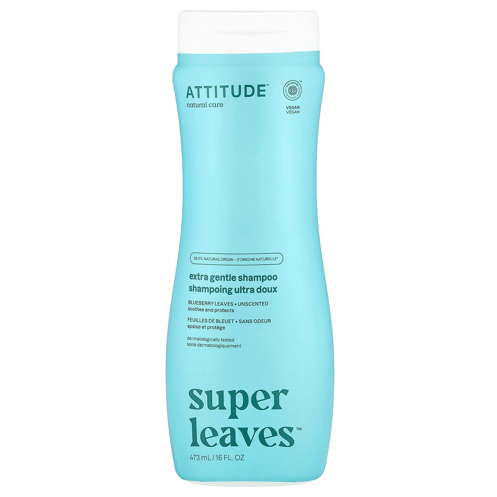 ATTITUDE Super Leaves™, Extra Gentle Shampoo, Unscented, 16 fl oz (473 ml)