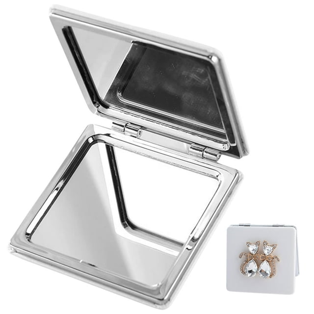 HLONK Purses Mirror for Purse Purse Mirror Compact Portable Mirror Carry White Pu Glass Lovers