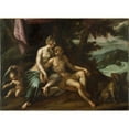 thumbnail image 2 of Hans von Aachen 18x14 Black Ornate Wood Framed Double Matted Museum Art Print Titled - Venus and Adonis (About 1574-1588), 2 of 5