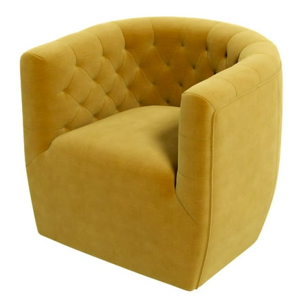 Ashcroft Furniture Delaney Gold Velvet Swivel Chair