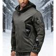 thumbnail image 5 of RYDCOT Men's Cargo Hoodie Waterproof Fleece Lined Ski Jacket Winter Warm Full-Zip Military Army Outdoor Hiking Coat with Muti Zip-Pockets Gray, 5 of 7