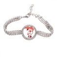 thumbnail image 1 of Mother Child Faly Affection Pattern Tennis Chain Anklet Bracelet Diamond Jewelry, 1 of 3