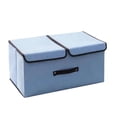 thumbnail image 1 of Boîte en Tissu à Double Couvercle, Boîte de Rangement en Coton Lin Boîte de Rangement pour sous-Vêtements Boîte de Rangement en Tissu Méticuleusement Conçue, 1 of 12