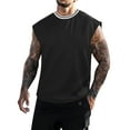 thumbnail image 2 of pstuiky Camisetas sin mangas para hombre, Camiseta deportiva de verano sin mangas con cuello redondo y diseño liso para hombre Camisas de hombre m, 2 of 9