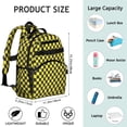 thumbnail image 6 of Yellow and Black Checkerboard Backpack for School,Cute School Bag,Schoolbag with Adjustable Shoulder Straps & Padded Back,15.25"x11.5"x5.25", 6 of 6