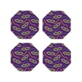 thumbnail image 2 of Disketp Carnival Masks And Beads Funny Coasters,4 Pcs Leather Coasters With Holder, Perfect Housewarming Hostess Gifts,Protect Furniture From Water Marks Scratch And Damage, 2 of 9