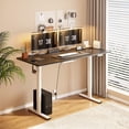 thumbnail image 5 of FunniHomi 60" x 24" Electric Height Adjustable Standing Desk with Hooks, Whole-Piece Desktop Cable Management Tray, and Built-in Power Outlet, Ergonomic Sit-Stand Desk for Home Office(2 Packages), 5 of 10