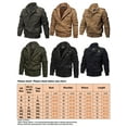 thumbnail image 2 of Fangasis Mens Bomber Jackets Long Sleeve Cargo Jacket Stand Collar Military Coats Men Casual Windbreaker Comfy Work Outwear Khaki Without Velvet S, 2 of 2