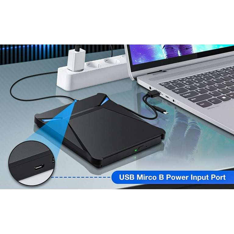 MUSICOZY External DVD Drive USB 3.0 Type-C Portable CD Player