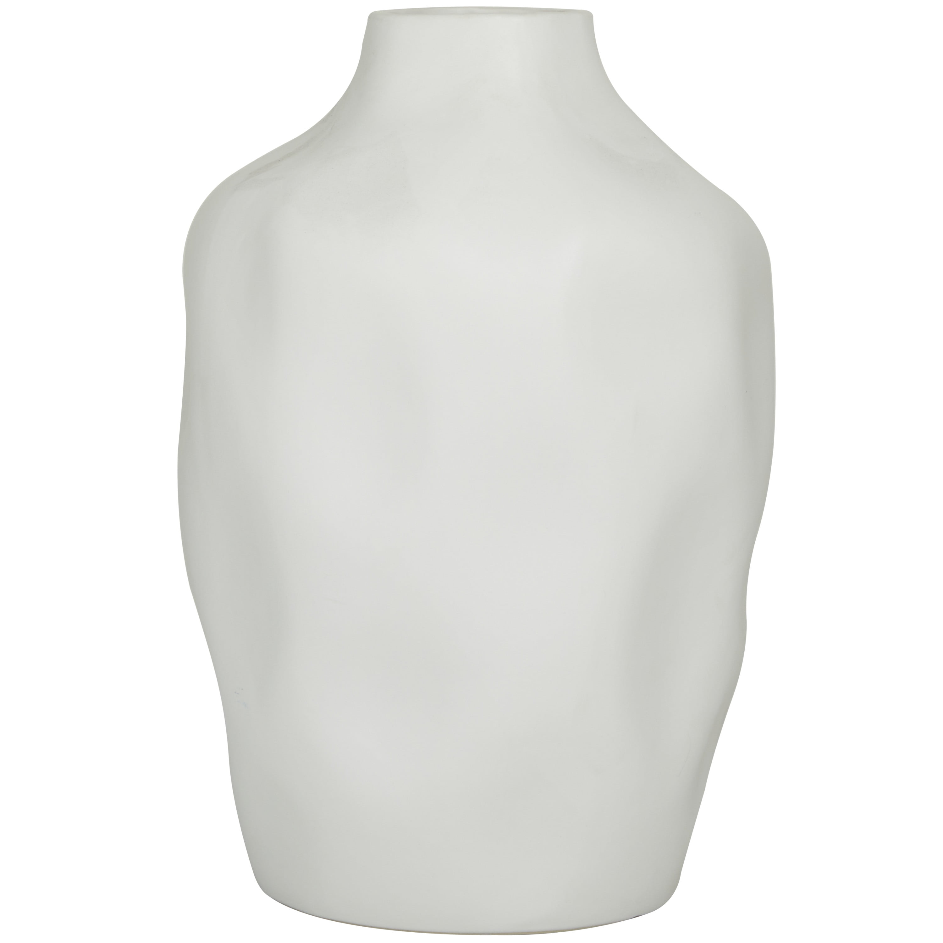 CosmoLiving by Cosmopolitan 9"W, 14"H Ceramic Modern Vase, White, 1-Piece