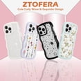 thumbnail image 5 of for iPhone 14 Pro Case 6.1 inch,Cute Curly Wave Frame Shape Case with Star Space Pattern, Clear Slim Shockproof Hard PC Bumper Phone Case for iPhone 14 Pro, White, 5 of 9
